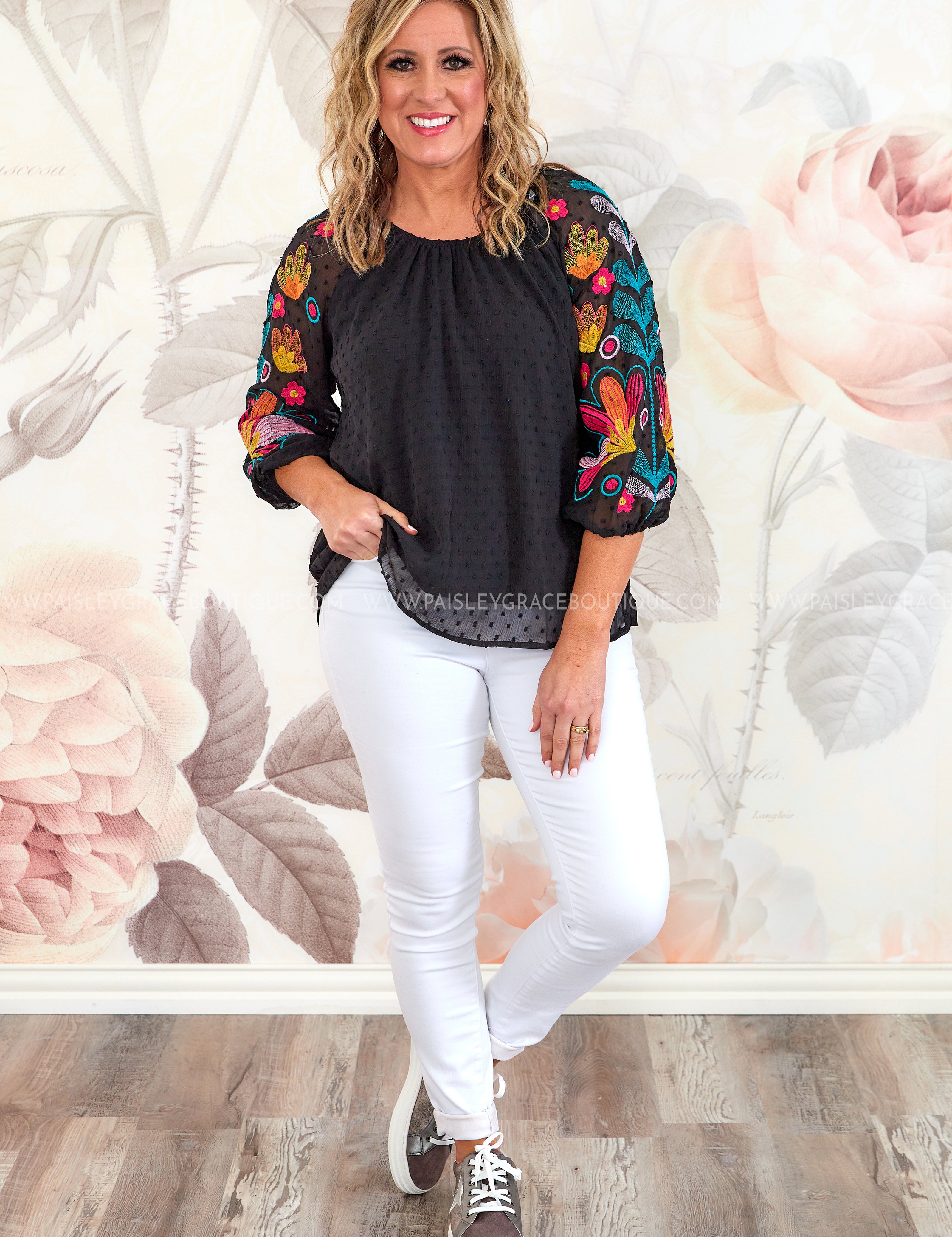 Total Appeal Embroidered Top - HOT RESTOCK - LAST ONES FINAL SALE
