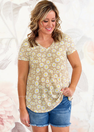 Daisy Dreaming Top - Taupe - LAST ONE FINAL SALE