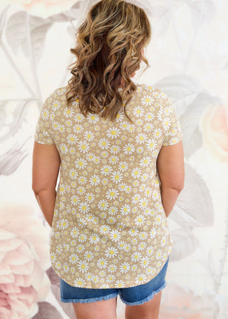 Daisy Dreaming Top - Taupe - LAST ONE FINAL SALE