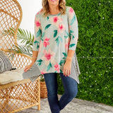 Sage & Coral Shark-bite Top - LAST ONES FINAL SALE