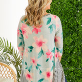 Sage & Coral Shark-bite Top - LAST ONES FINAL SALE