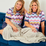 Mixed Zig Zag Short Set - LAST ONES FINAL SALE