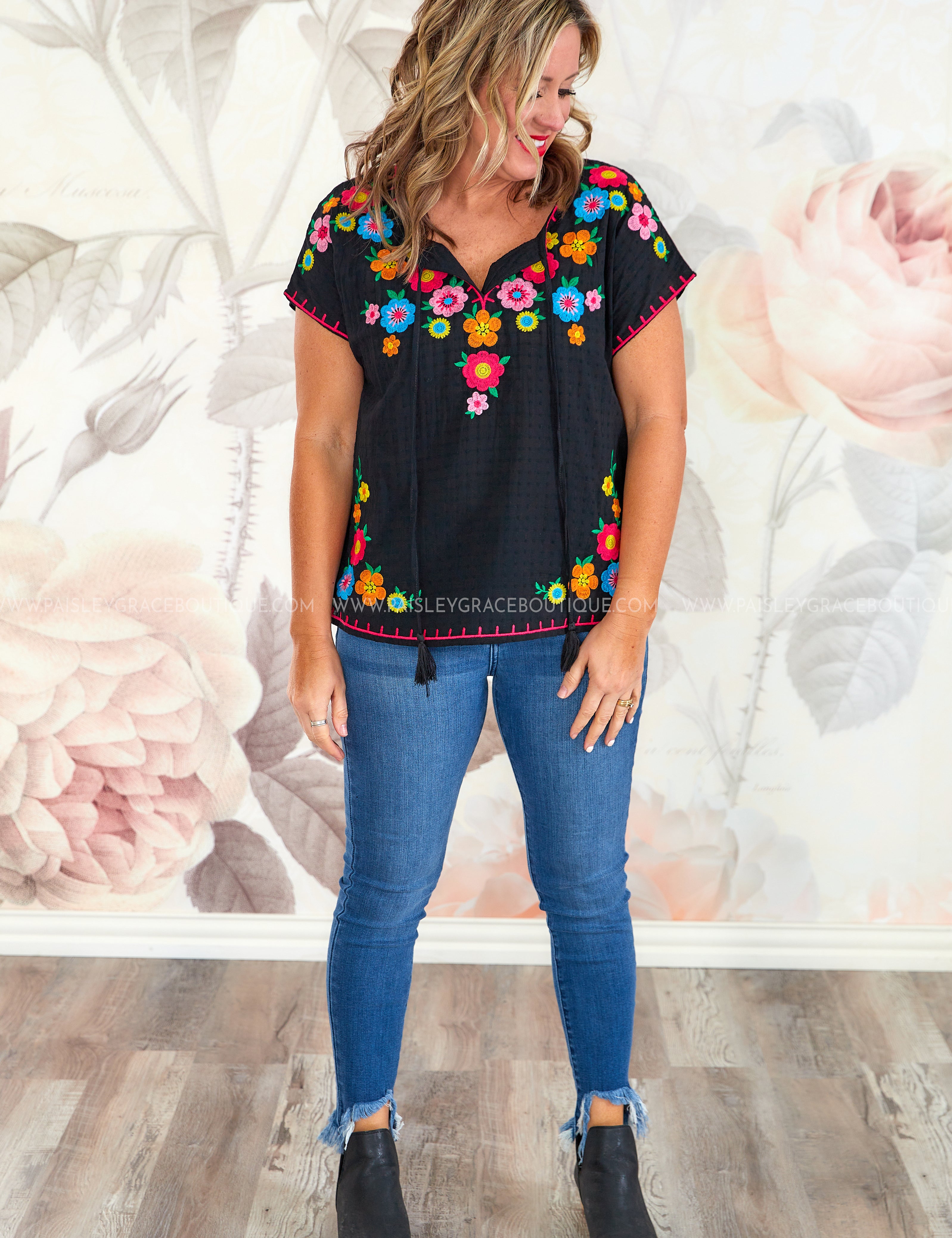 Loving Heart Embroidered Top* FINAL SALE *