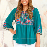 Class Act Embroidered Top* FINAL SALE *