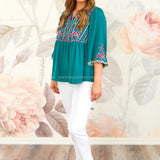 Class Act Embroidered Top* FINAL SALE *