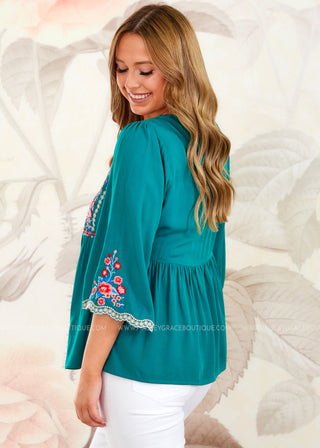 Class Act Embroidered Top - FINAL SALE