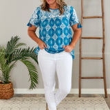 Oceans Away Embroidered Top* FINAL SALE *