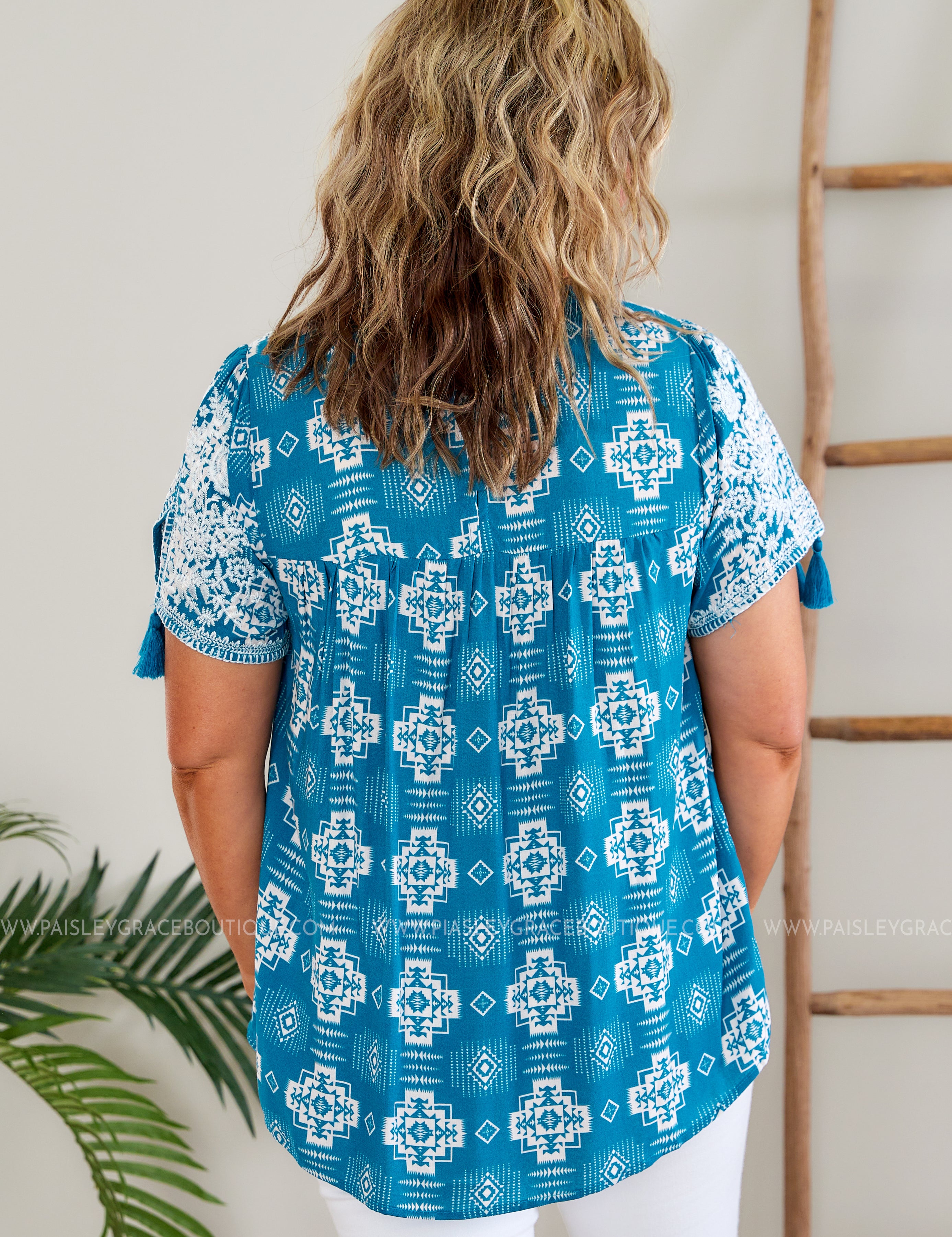 Oceans Away Embroidered Top* FINAL SALE *