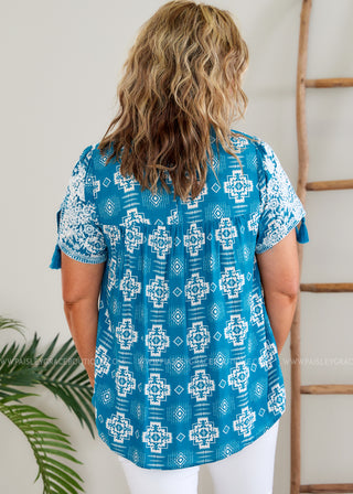 Oceans Away Embroidered Top - FINAL SALE