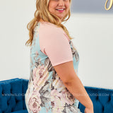 Mint and Pink Floral Top* LAST ONES FINAL SALE *