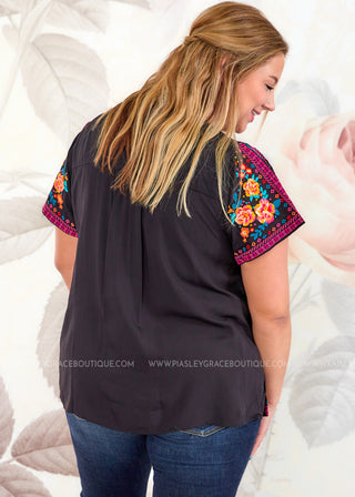 Alluring Attitude Embroidered Top - FINAL SALE