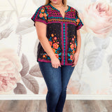 Alluring Attitude Embroidered Top - LAST ONES FINAL SALE