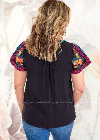 Alluring Attitude Embroidered Top - FINAL SALE