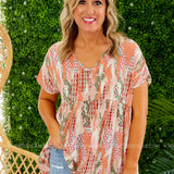 Captivated By You Top - Coral or Teal - LAST ONES FINAL SALE