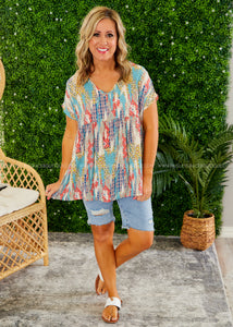 Captivated By You Top - Coral or Teal - LAST ONES FINAL SALE