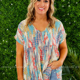 Captivated By You Top - Coral or Teal - LAST ONES FINAL SALE