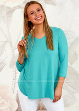 Load image into Gallery viewer, Rosalie Top - Aqua  - FINAL SALE CLEARANCE
