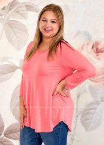 Rosalie Top - Coral  - FINAL SALE CLEARANCE