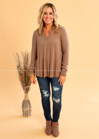 Instant Connection Top - MOCHA - LAST ONES FINAL SALE