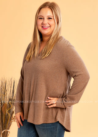 Instant Connection Top - MOCHA - LAST ONES FINAL SALE