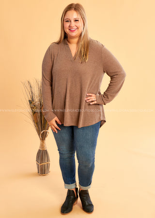 Instant Connection Top - MOCHA - LAST ONES FINAL SALE