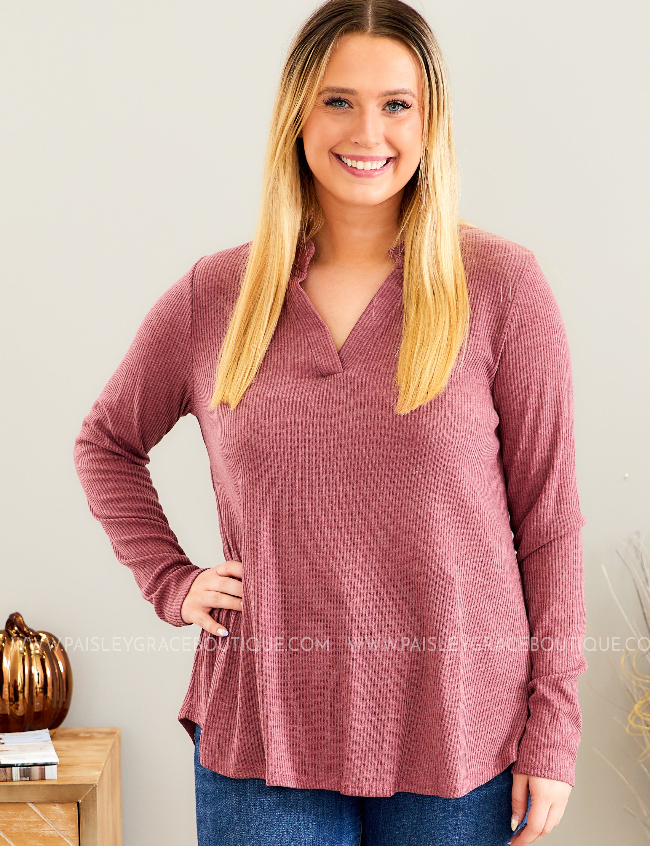 Instant Connection Top - BURGUNDY - LAST ONES FINAL SALE