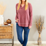 Instant Connection Top - BURGUNDY - LAST ONES FINAL SALE