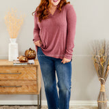 Instant Connection Top - BURGUNDY - LAST ONES FINAL SALE
