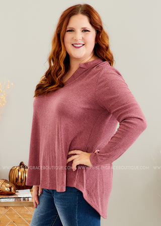 Instant Connection Top - BURGUNDY - LAST ONES FINAL SALE