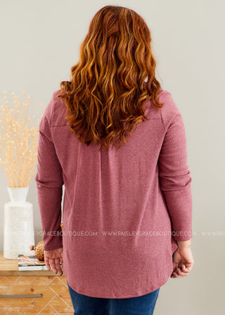 Instant Connection Top - BURGUNDY - LAST ONES FINAL SALE