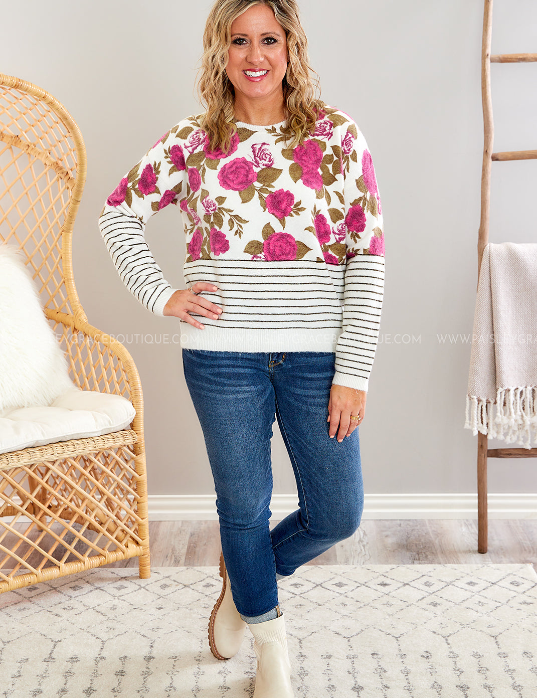 Field of Roses Sweater - LAST ONES FINAL SALE