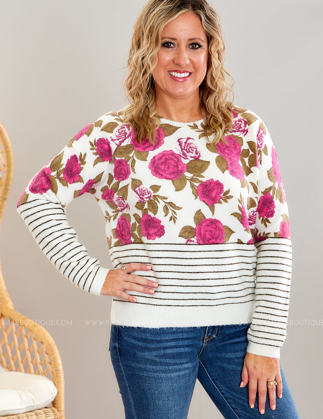 Field of Roses Sweater - LAST ONES FINAL SALE