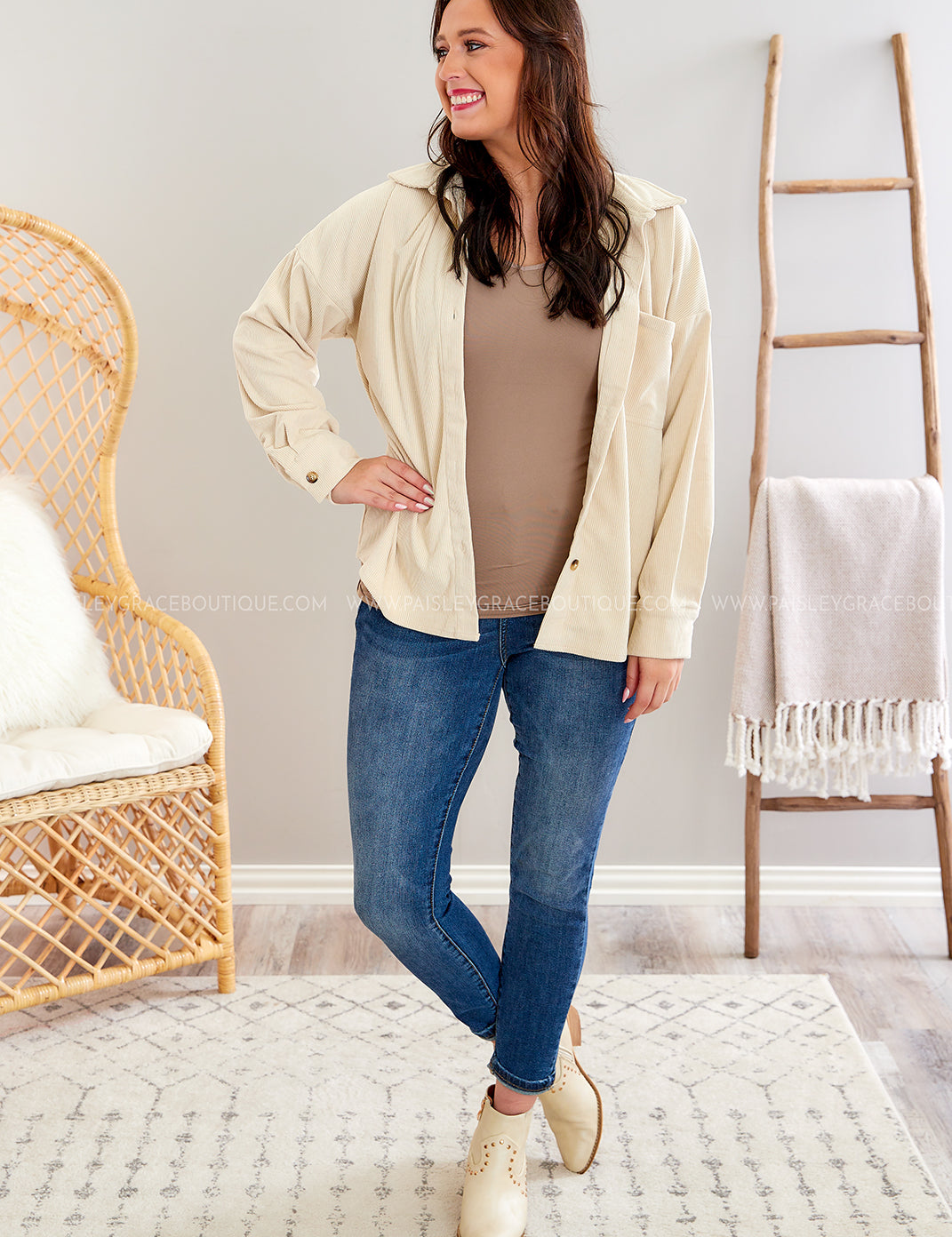 Corduroy Cuteness Shacket - Cream* LAST ONES FINAL SALE *