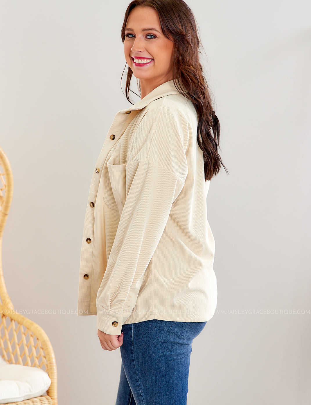 Corduroy Cuteness Shacket - Cream* LAST ONES FINAL SALE *