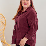 Corduroy Cuteness Shacket - Wine* LAST ONES FINAL SALE *