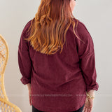 Corduroy Cuteness Shacket - Wine* LAST ONES FINAL SALE *