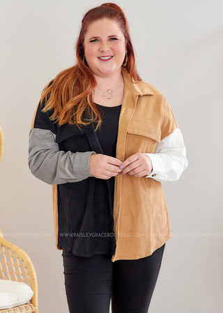 Streets of New York Shacket - Mocha/Black - LAST ONES FINAL SALE