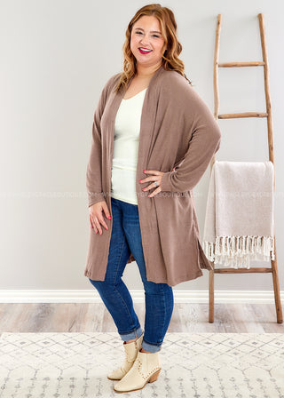 Giving Me Your Weekends Cardigan - Mocha - FINAL SALE