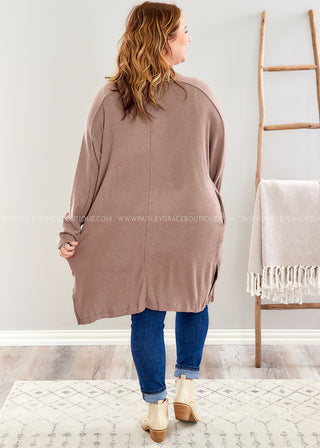 Giving Me Your Weekends Cardigan - Mocha - FINAL SALE