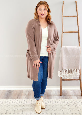 Giving Me Your Weekends Cardigan - Mocha - FINAL SALE