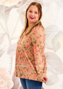 Saraphine Top - Taupe - FINAL SALE CLEARANCE