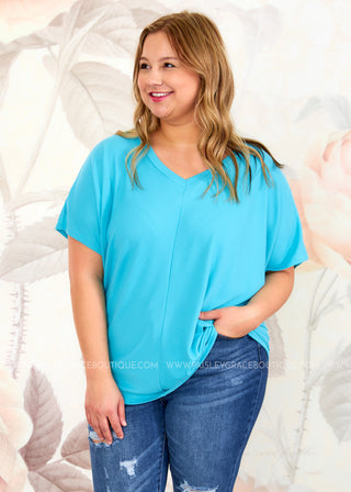 Nessa Top - Aqua - LAST ONE FINAL SALE