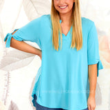 Claudine Top - Aqua - LAST ONES FINAL SALE