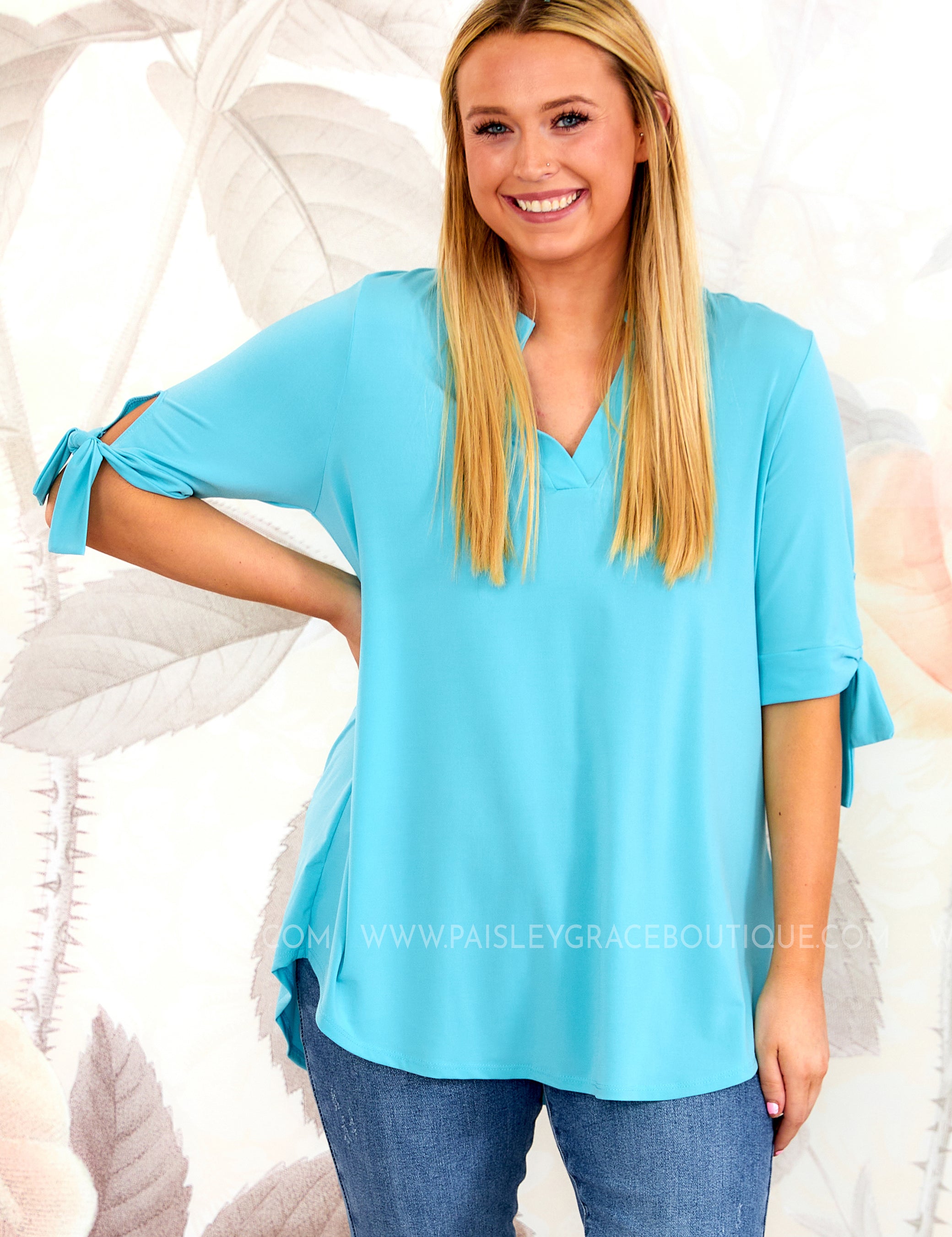 Claudine Top - Aqua - LAST ONES FINAL SALE