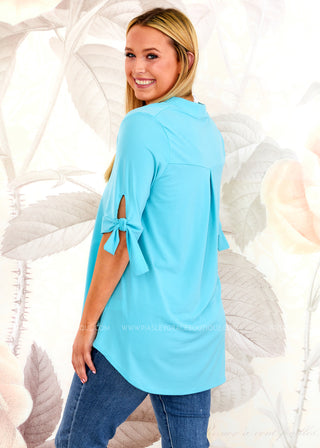 Claudine Top - Aqua - FINAL SALE