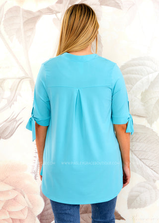 Claudine Top - Aqua - FINAL SALE