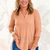 Close Call Top - Peach - LAST ONES FINAL SALE