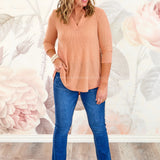 Close Call Top - Peach - LAST ONES FINAL SALE