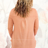 Close Call Top - Peach - LAST ONES FINAL SALE