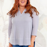 Close Call Top - Grey - LAST ONES FINAL SALE